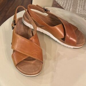 Authentic UGG Kamile Sandals, soft cognac leather.
